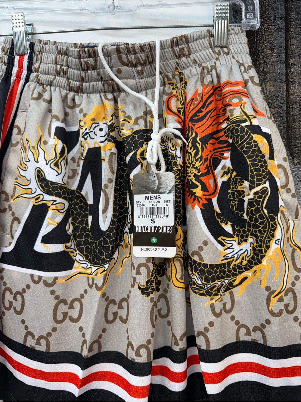 New Era x Nba Los Angeles Lakers Dragon-Print Athletic monogram shorts small - Picture 2 of 6